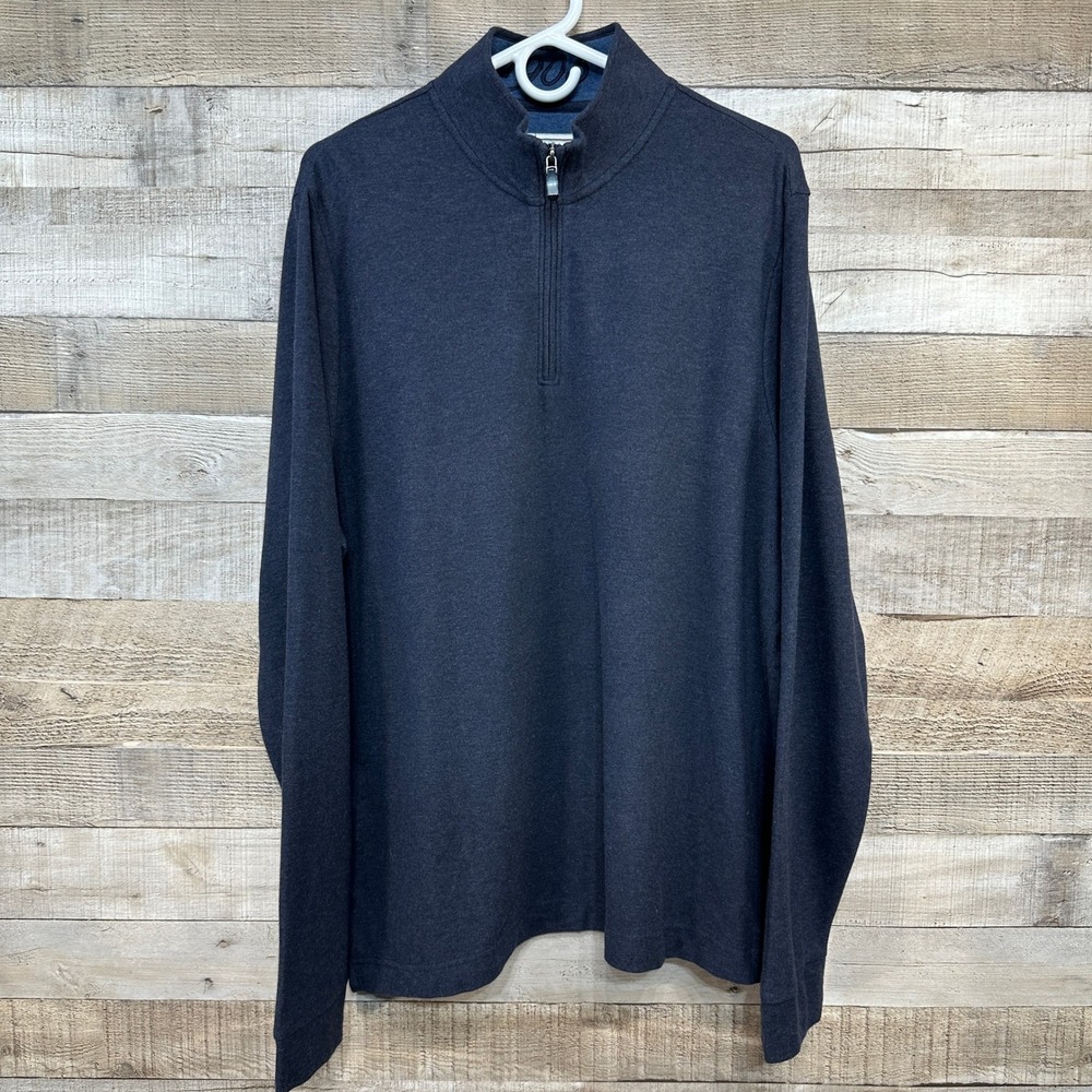 Jos. A. Bank‎ 1905 Collection Mens Navy Blue 100% Cotton Quarter Zip Sweater L - Picture 2 of 8